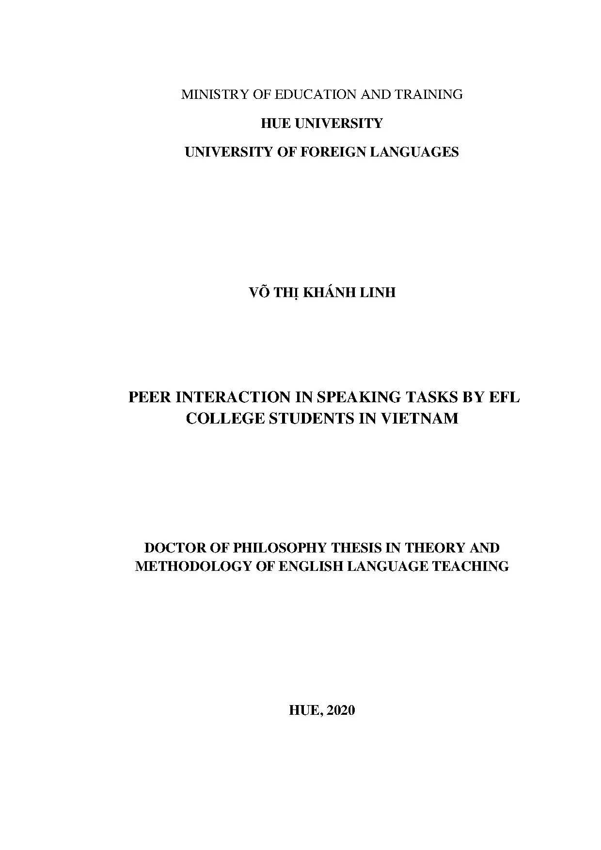 Tương tác cặp đôi trong nói tiếng Anh của SV EFL Việt Nam