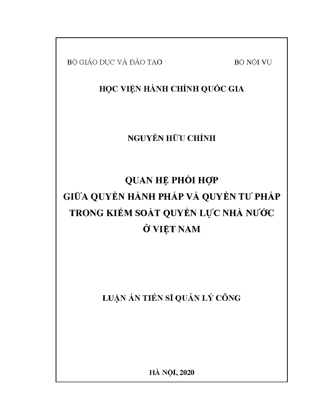 Quan hệ phối hợp hành pháp tư pháp kiểm soát quyền lực nhà nước