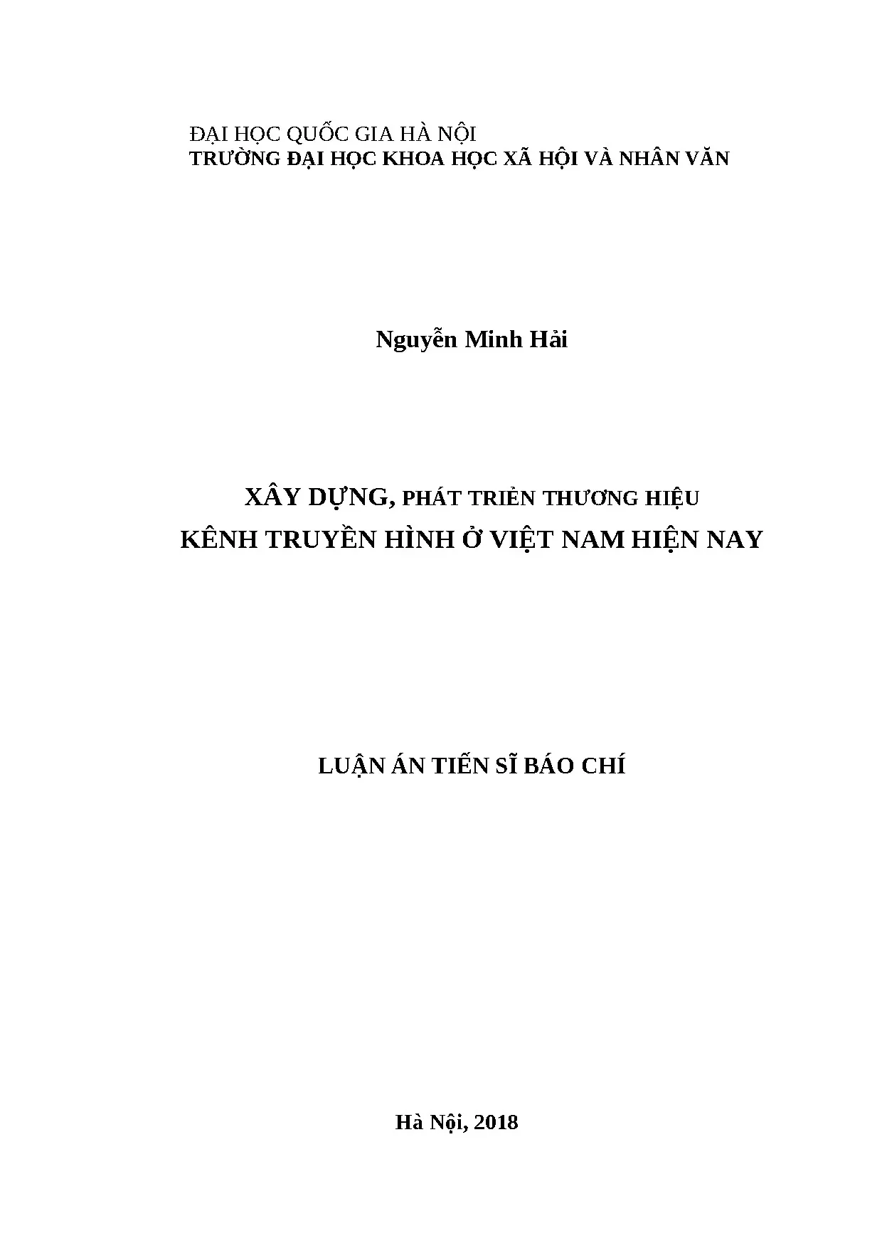 Xây dựng phát triển thương hiệu kênh truyền hình ở việt nam