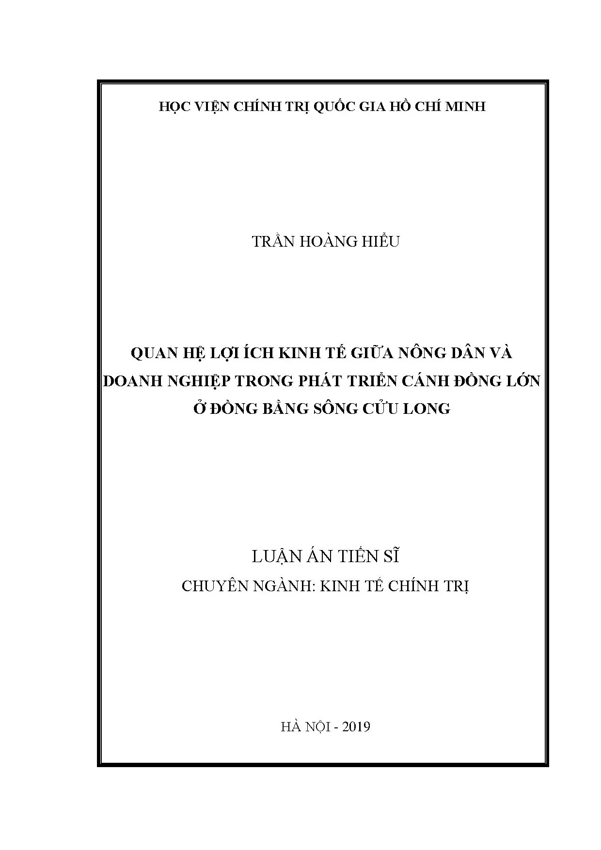 Quan hệ lợi ích nông dân - doanh nghiệp cánh đồng lớn ĐBSCL
