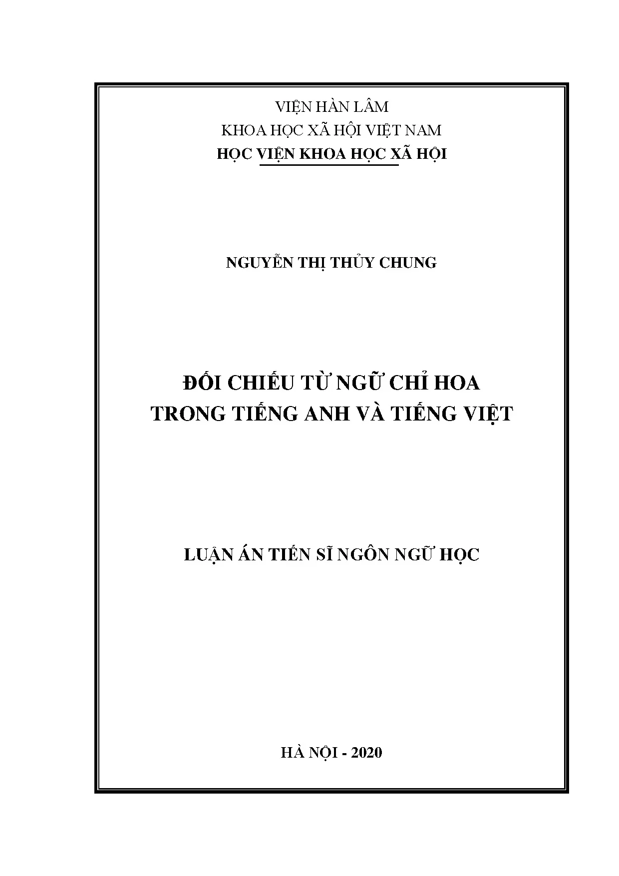 Đối chiếu từ ngữ chỉ hoa Anh - Việt trong ngôn ngữ học