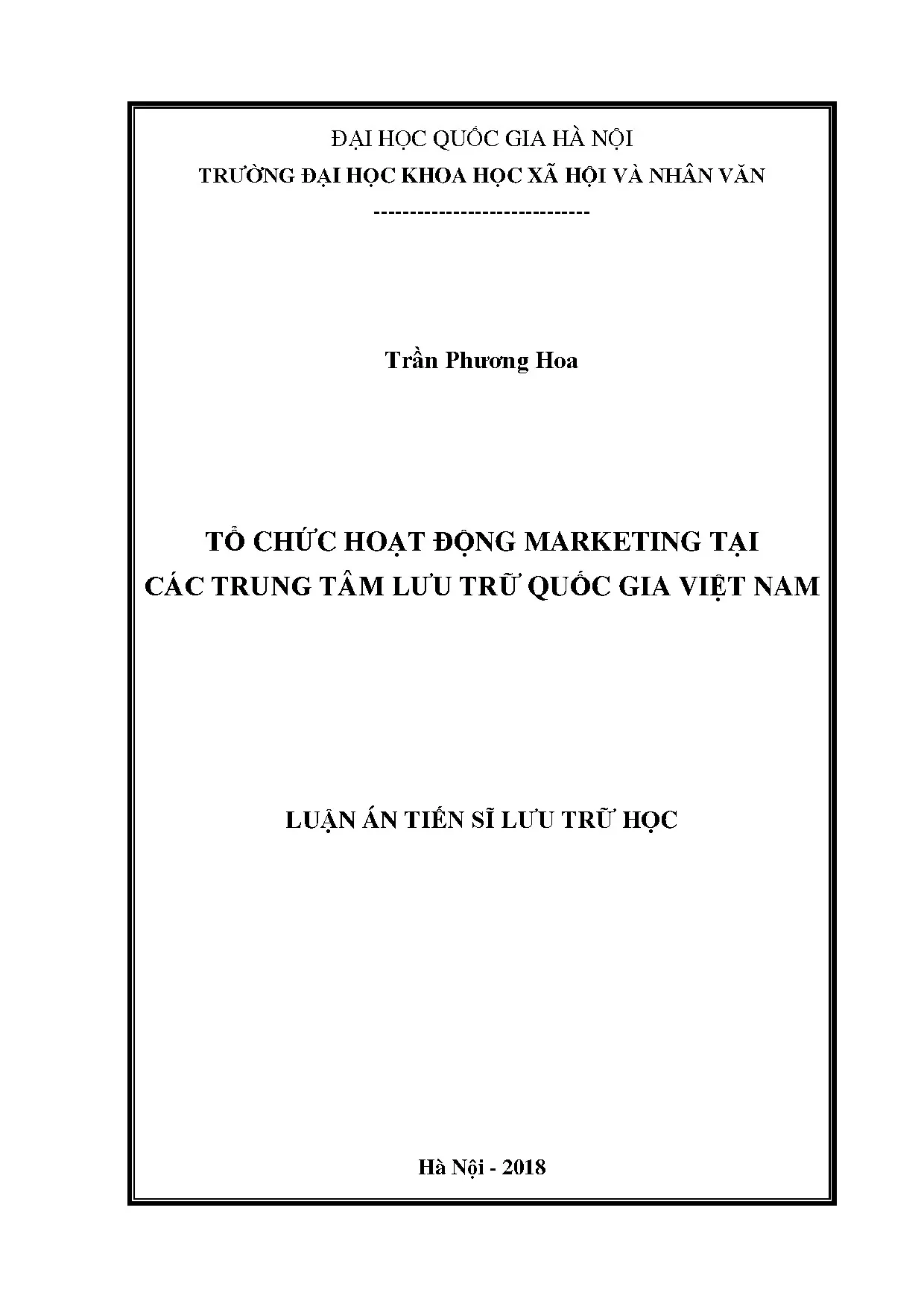 Hoạt động marketing tại trung tâm lưu trữ quốc gia Việt Nam