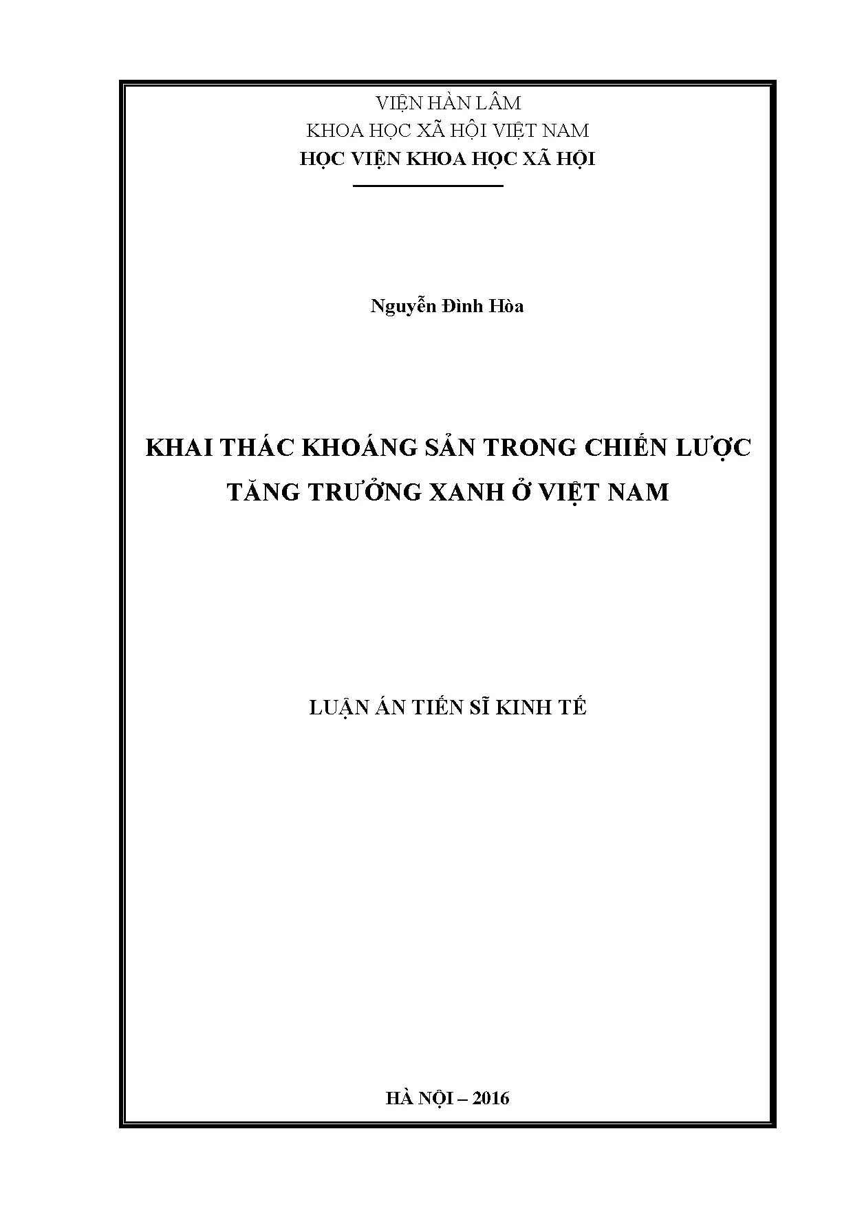 Khai thác khoáng sản bền vững trong tăng trưởng xanh Việt Nam