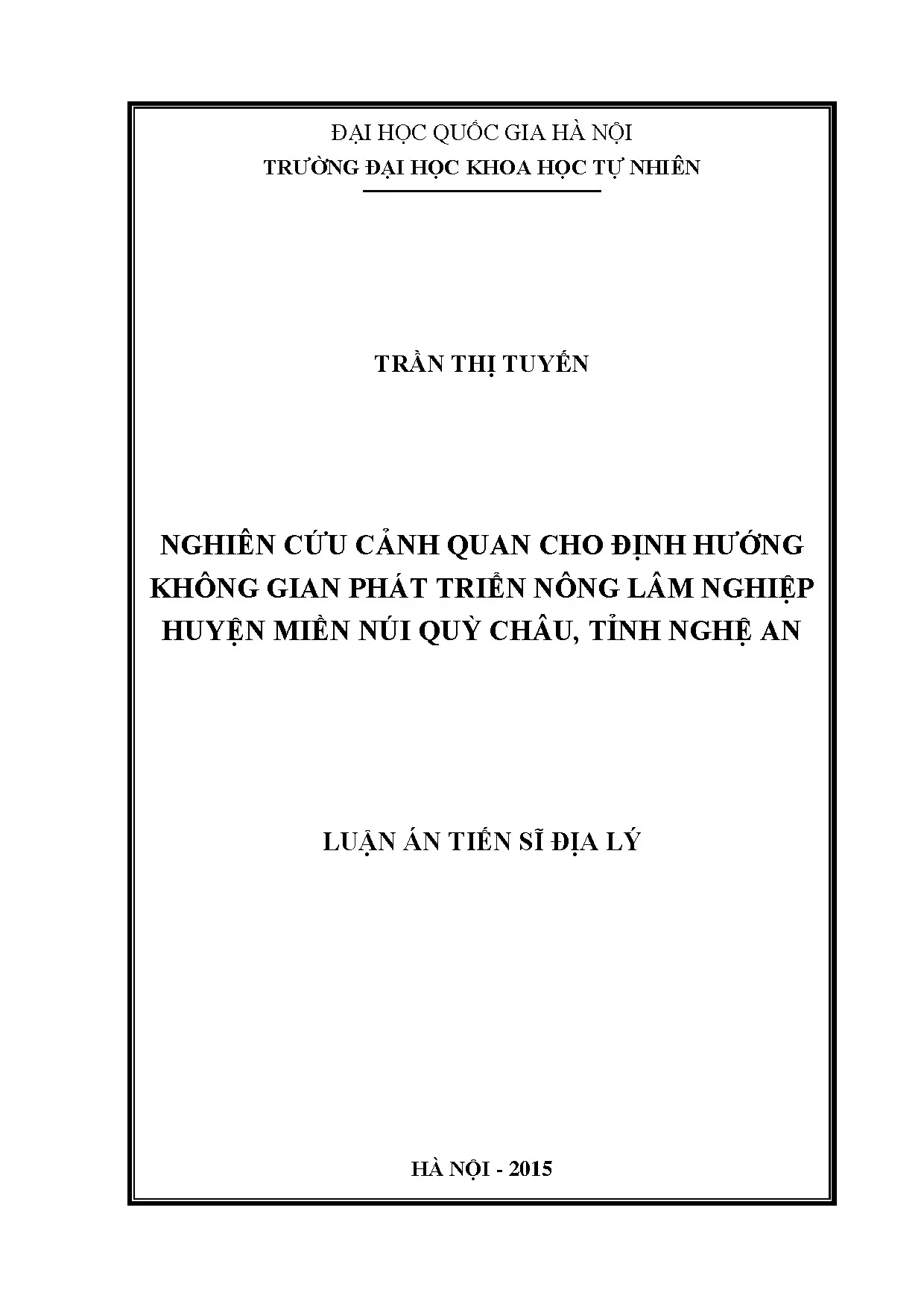 Luận án tiến sĩ nghiên cứu cảnh quan cho định hướng không gi