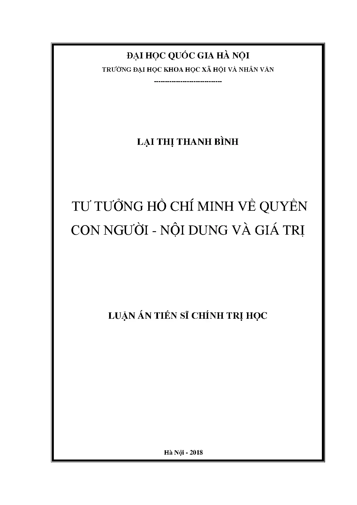 Tư tưởng Hồ Chí Minh về quyền con người: Nội dung và giá trị
