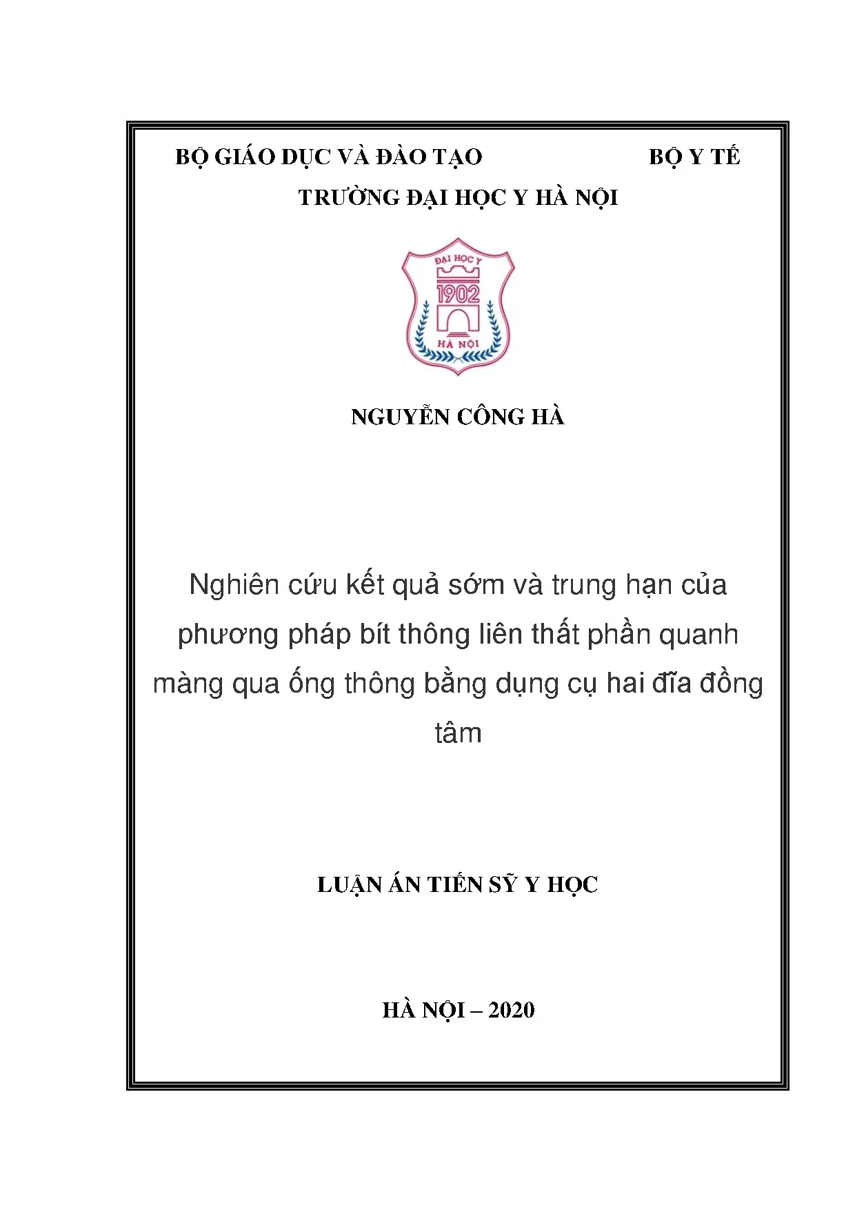 Nghiên cứu bít TLT quanh màng qua ống thông dụng cụ