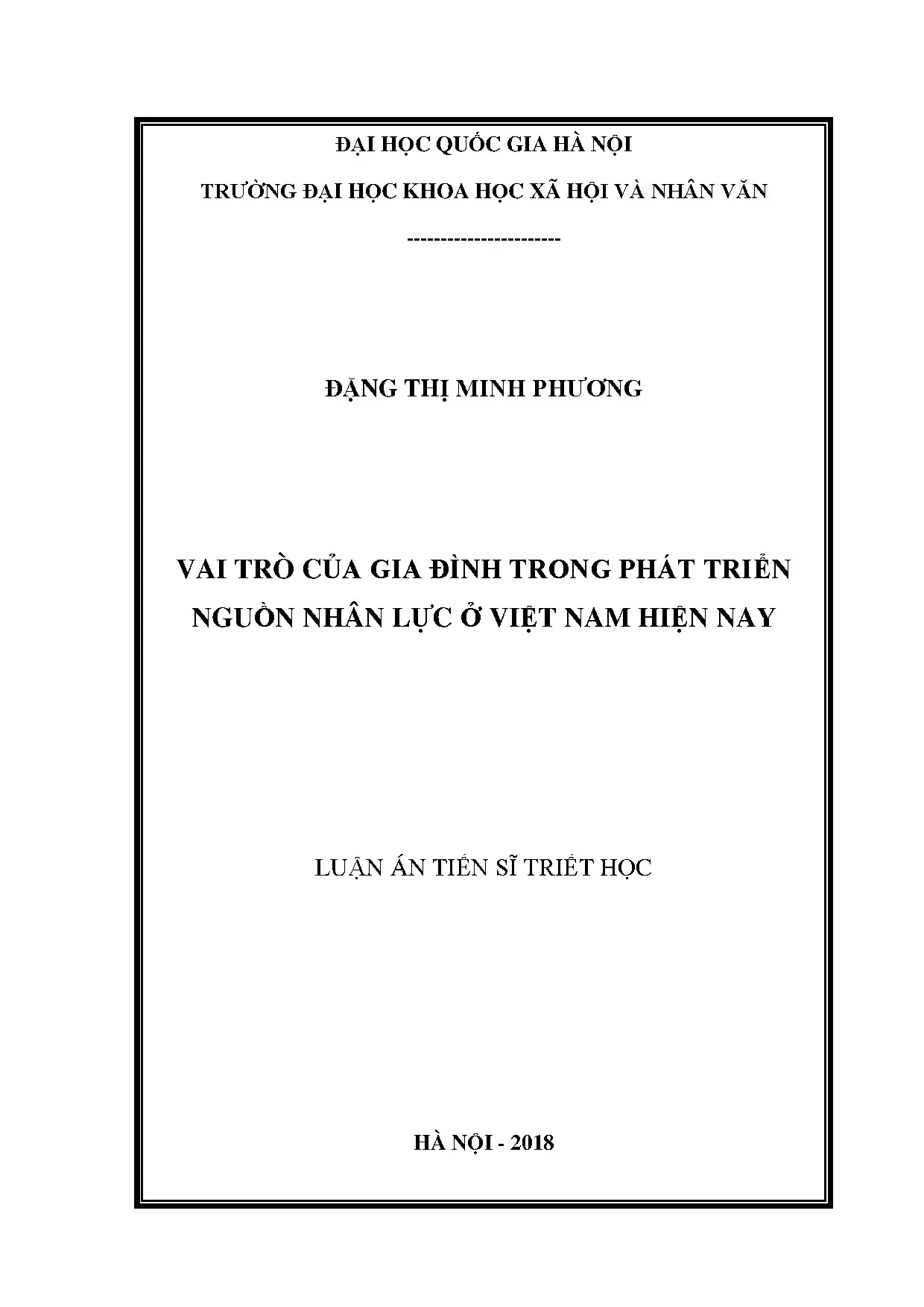Vai trò gia đình phát triển nguồn nhân lực Việt Nam
