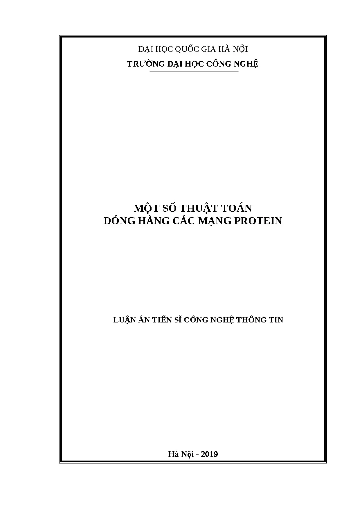 Một số thuật toán dóng hàng các mạng protein luận án ts máy