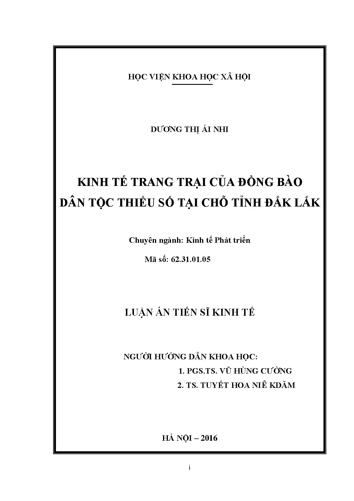 Kinh tế trang trại của đồng bào dân tộc thiểu số tỉnh Đắk Lắk