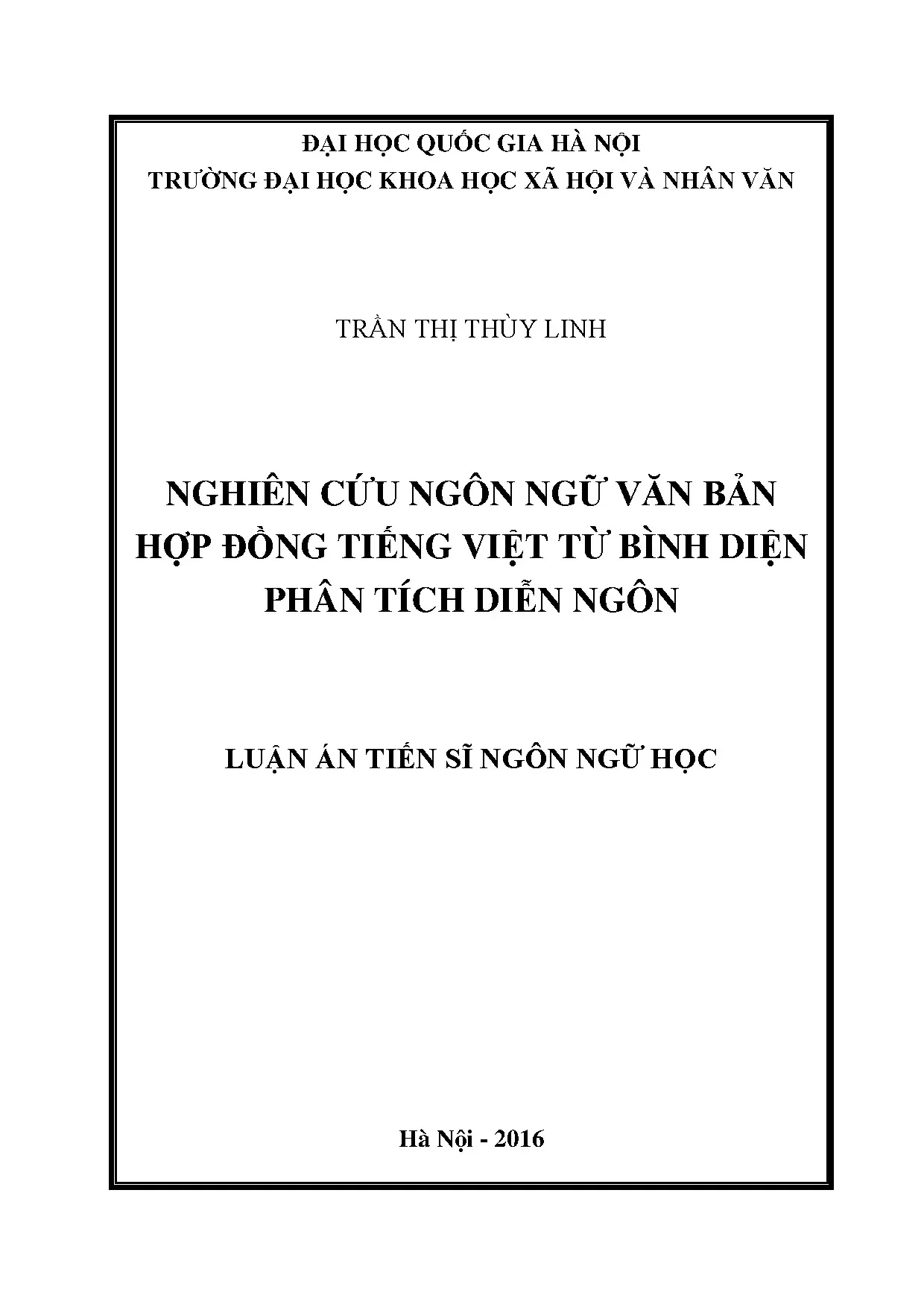 Phân tích diễn ngôn ngôn ngữ văn bản hợp đồng tiếng Việt