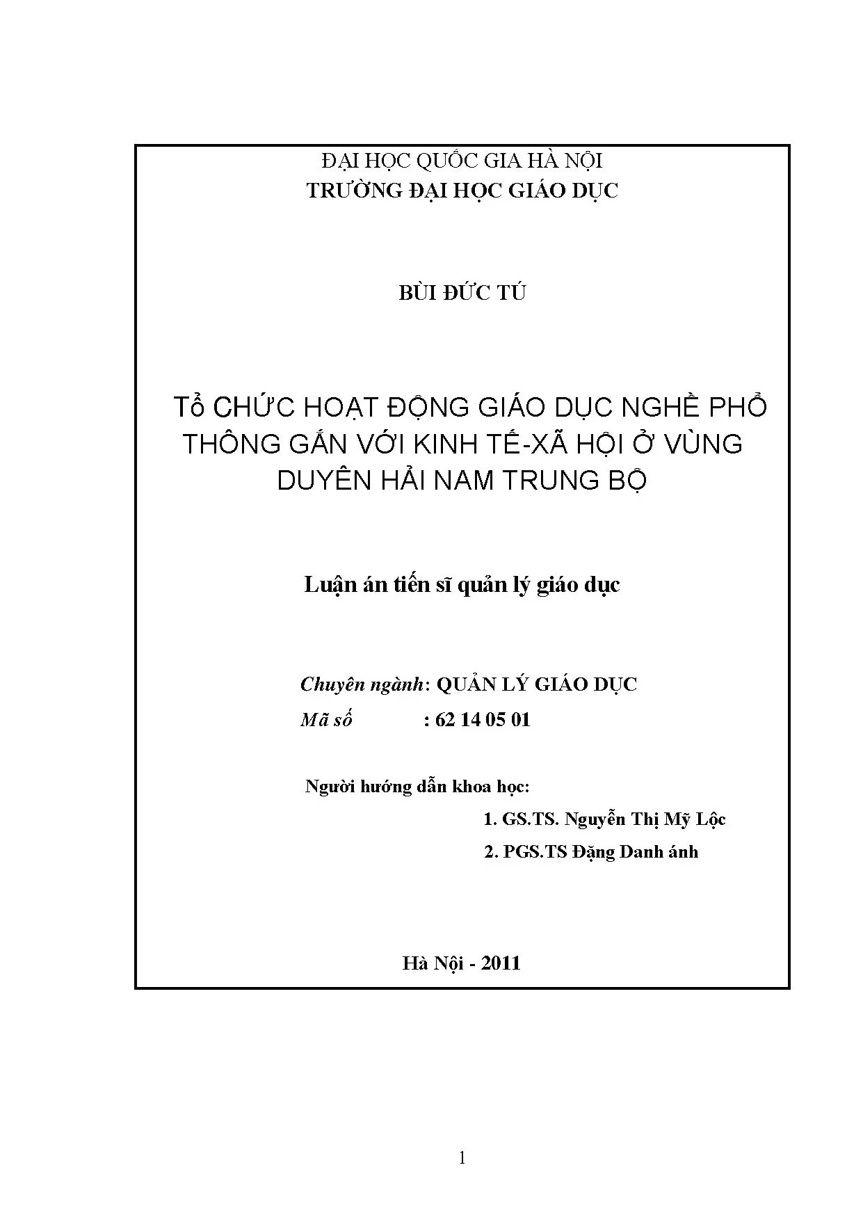 Luận văn thạc sĩ tổ chức hoạt động giáo dục nghề phổ thông g