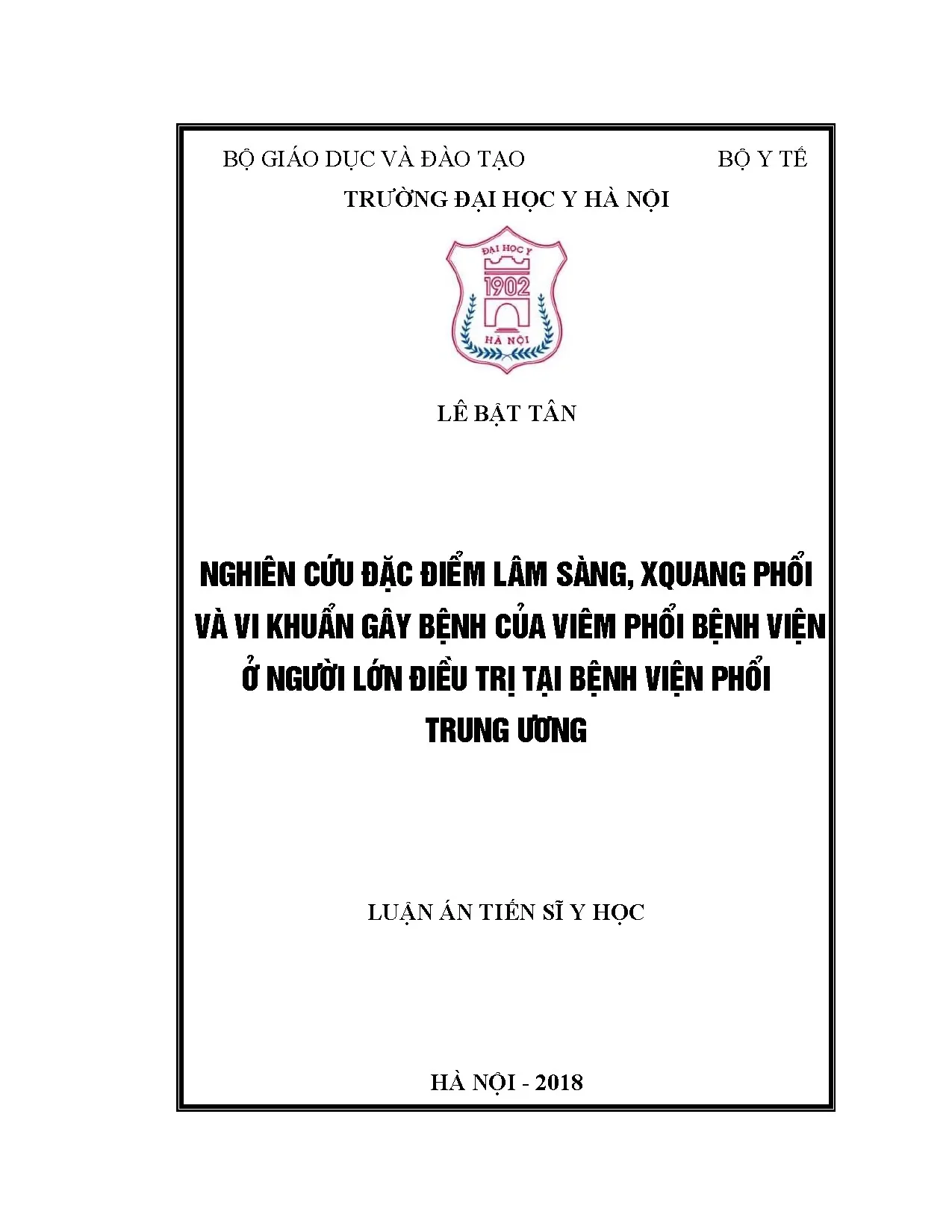 Đặc điểm lâm sàng, X-quang & vi khuẩn viêm phổi bệnh viện