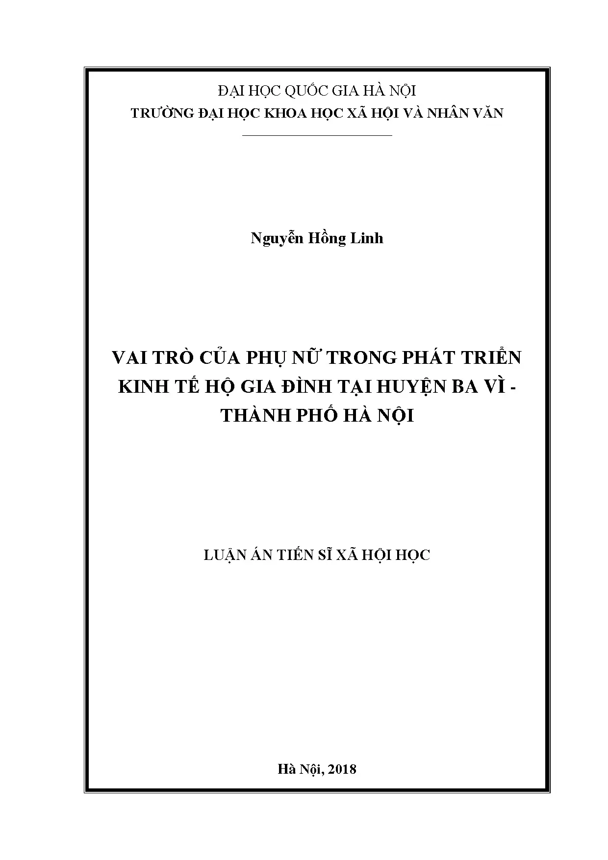 Vai trò phụ nữ phát triển kinh tế hộ gia đình Ba Vì, Hà Nội