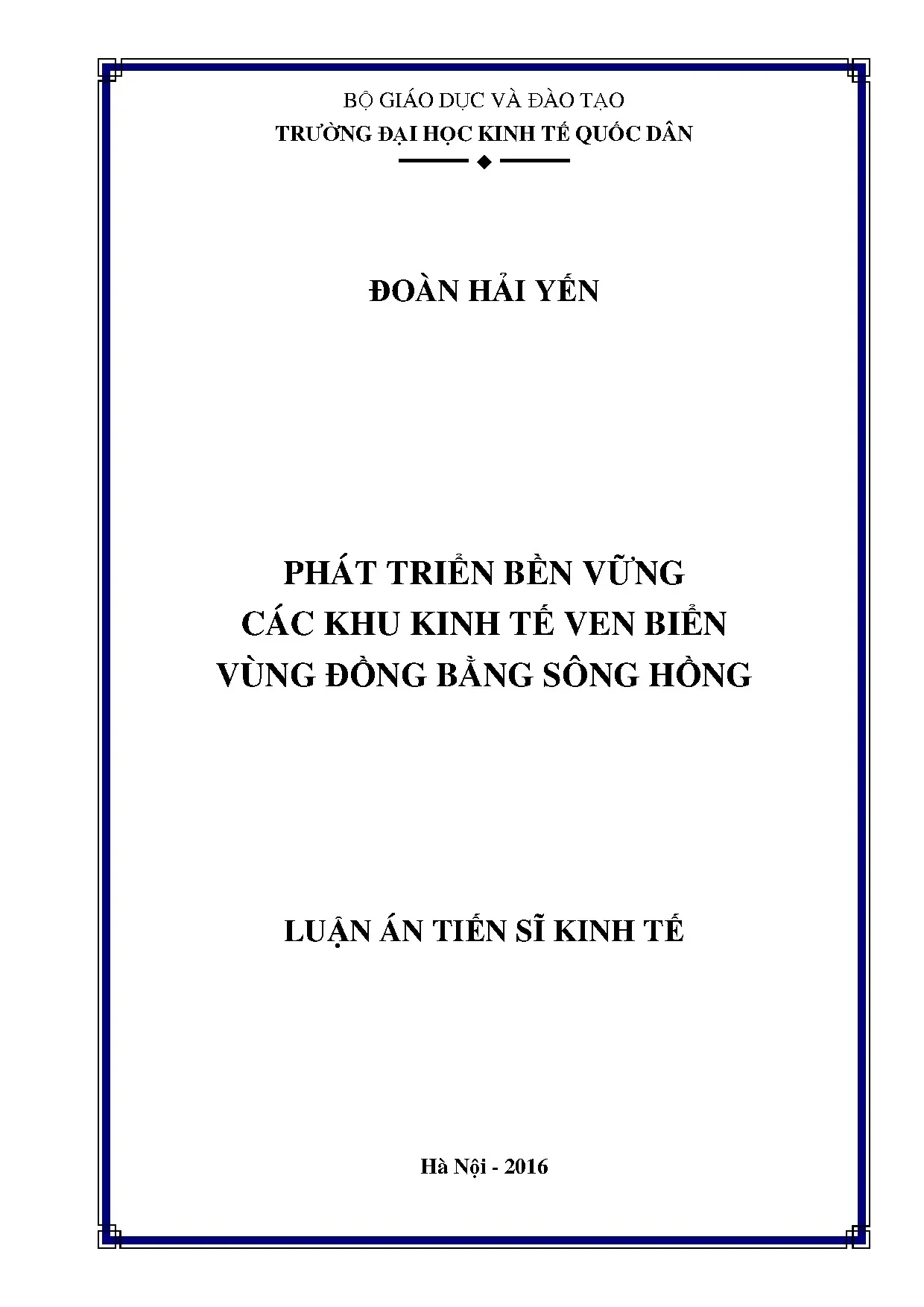 Phát triển bền vững khu kinh tế ven biển Đồng bằng sông Hồng