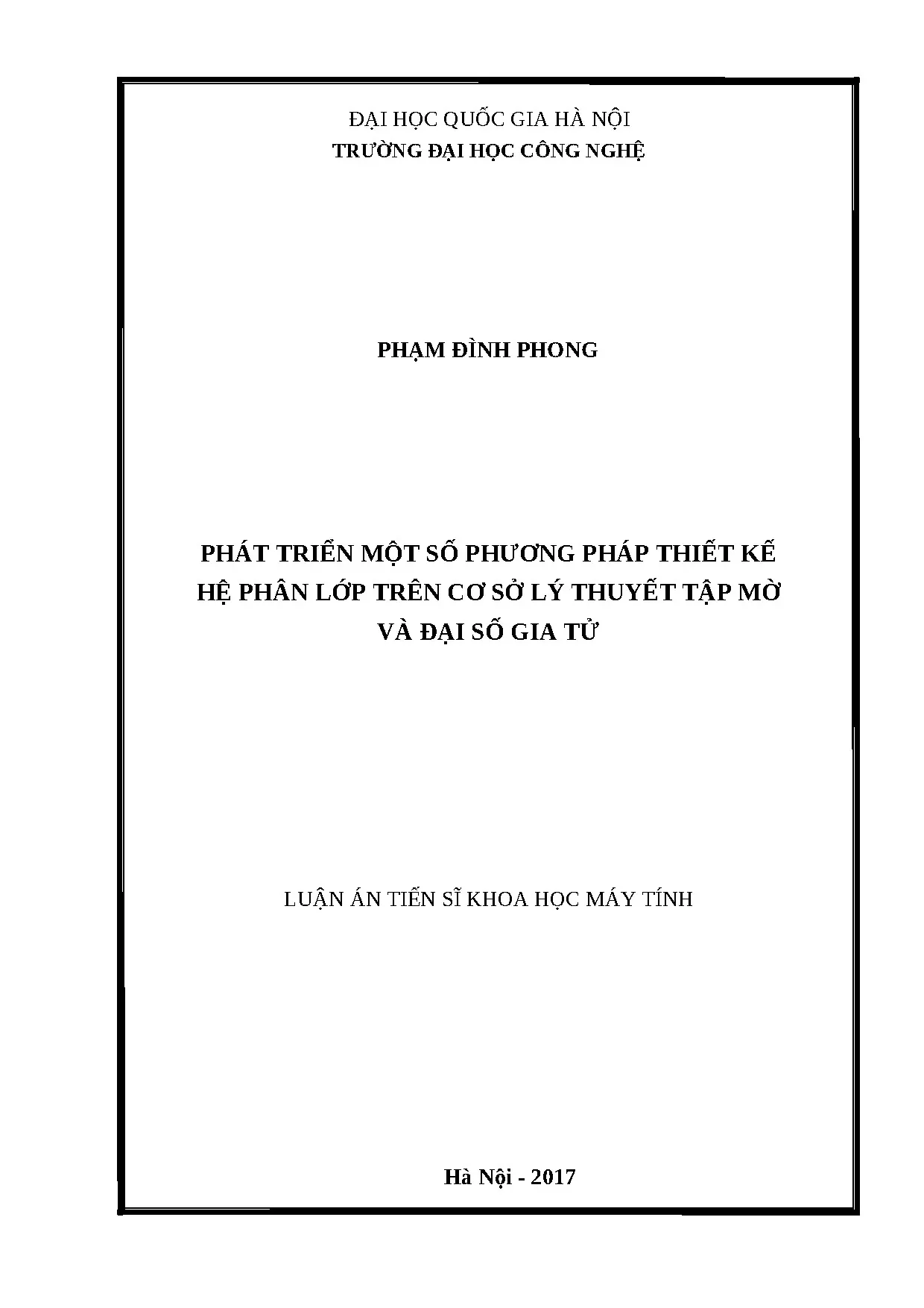 Phát triển một số phương pháp thiết kế hệ phân lớp trên cơ s