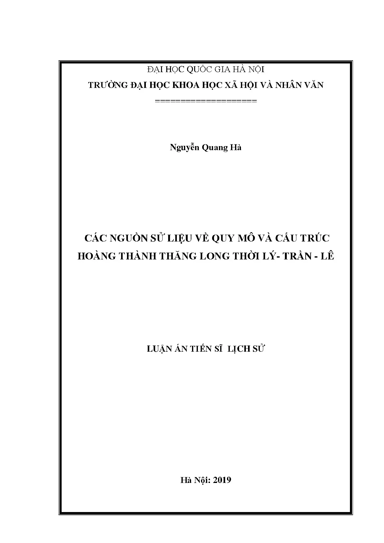 Sử liệu quy mô cấu trúc Hoàng thành Thăng Long Lý Trần Lê