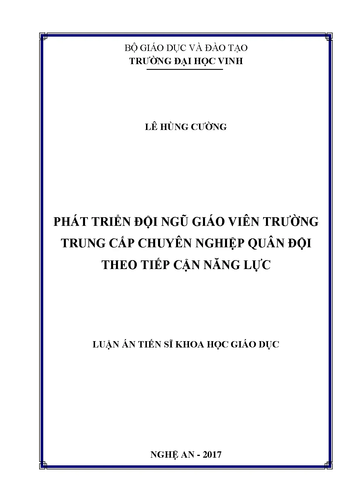 Luận án tiến sĩ phát triển đội ngũ giáo viên trường trung cấ