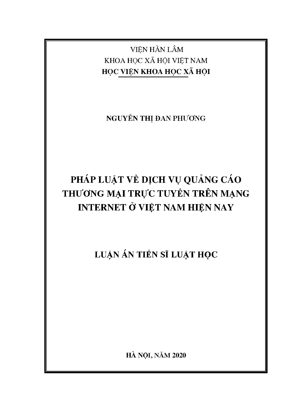 Luận án tiến sĩ pháp luật về dịch vụ quảng cáo thương mại tr