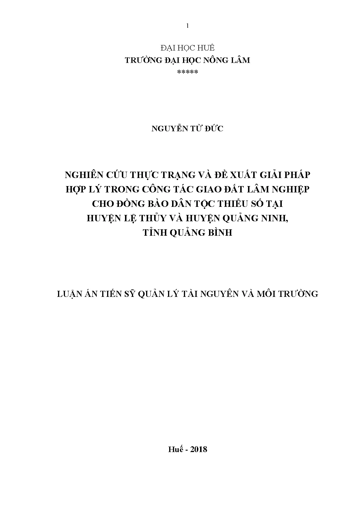 Giao đất lâm nghiệp cho DTTS tại Quảng Bình: Thực trạng và giải pháp