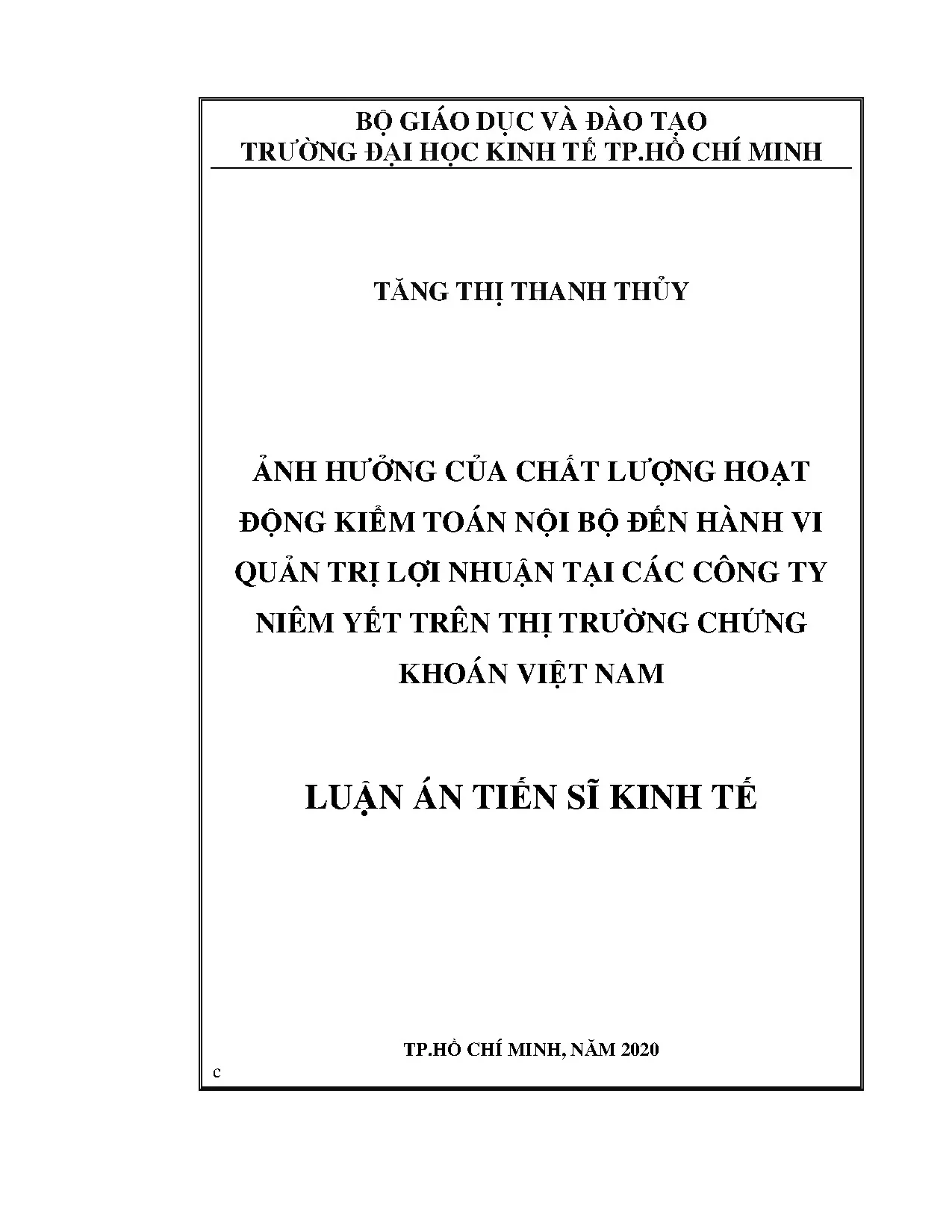 Ảnh hưởng KTNB đến quản trị lợi nhuận CTNY Việt Nam