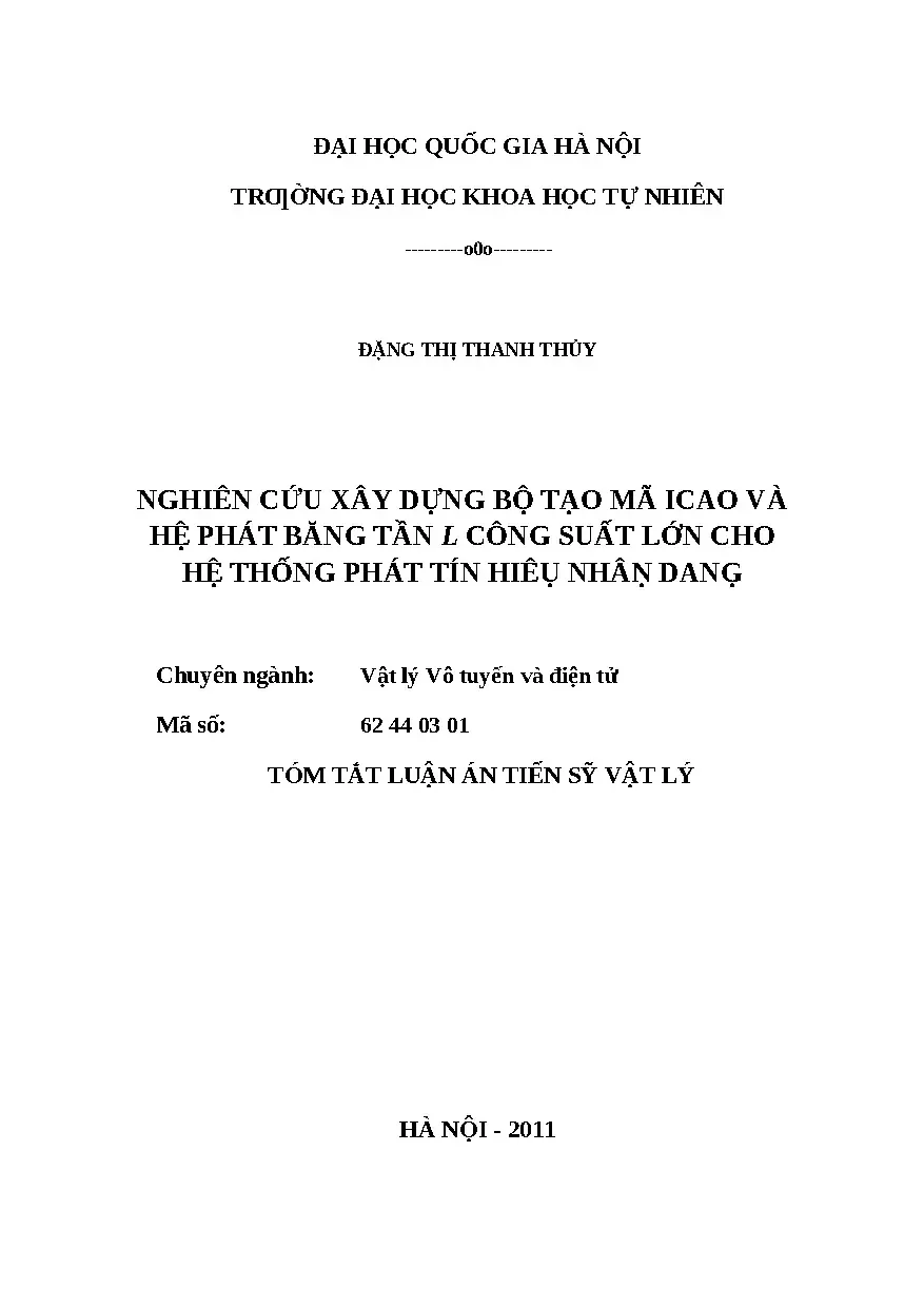 Nghiên cứu bộ tạo mã ICAO, hệ phát băng tần L công suất lớn