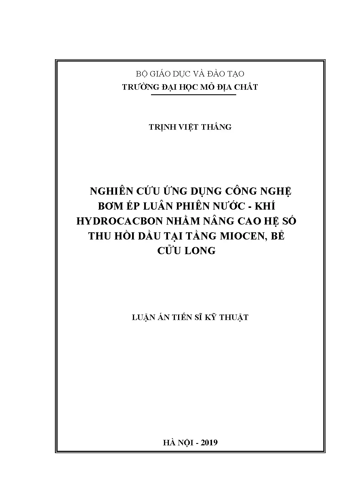 Nghiên cứu công nghệ bơm ép nâng cao thu hồi dầu