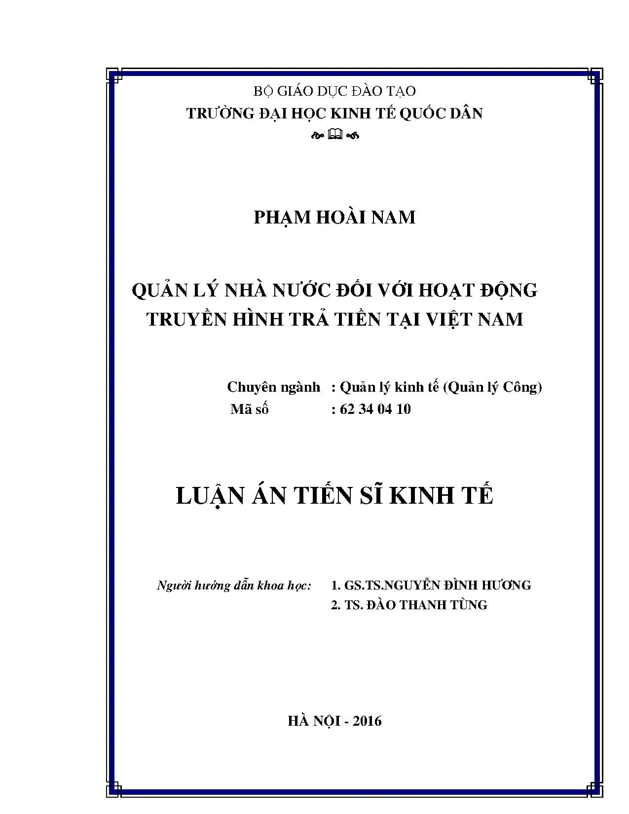 Quản lý nhà nước đối với truyền hình trả tiền tại Việt Nam