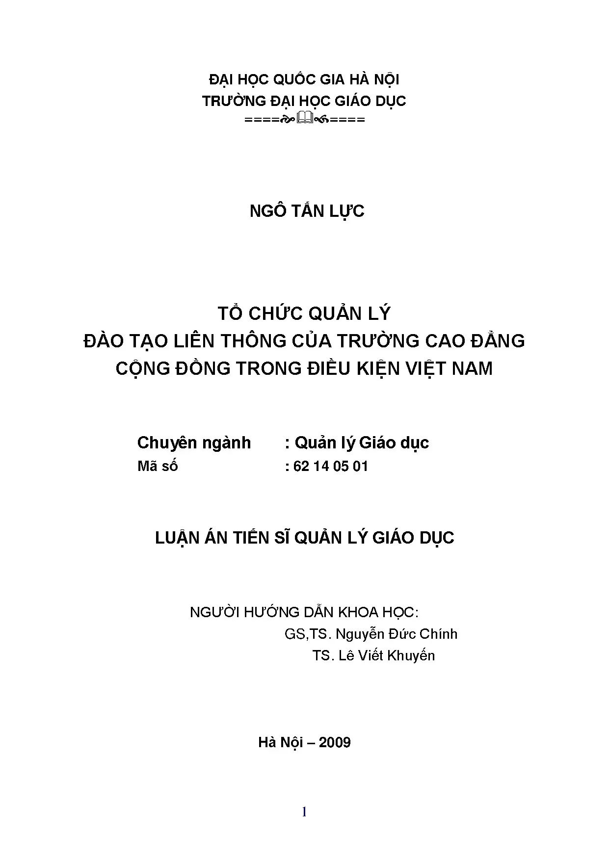 Luận án tiến sĩ tổ chức quản lý đào tạo liên thông của trườn