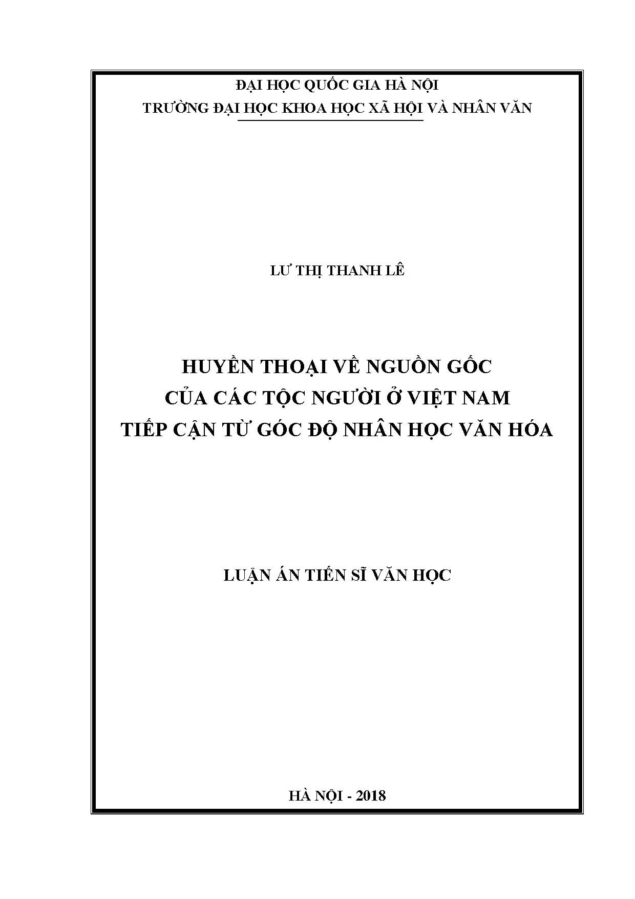 Huyền thoại nguồn gốc tộc người Việt Nam từ góc độ nhân học văn hóa