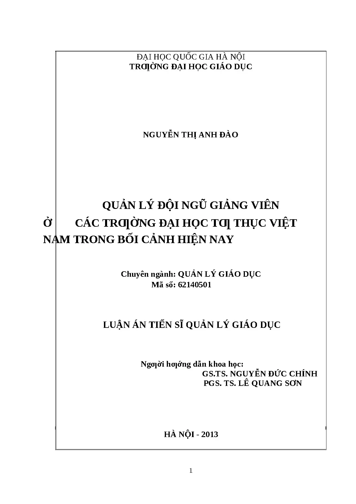 Quản lý đội ngũ giảng viên tại đại học tư thục Việt Nam