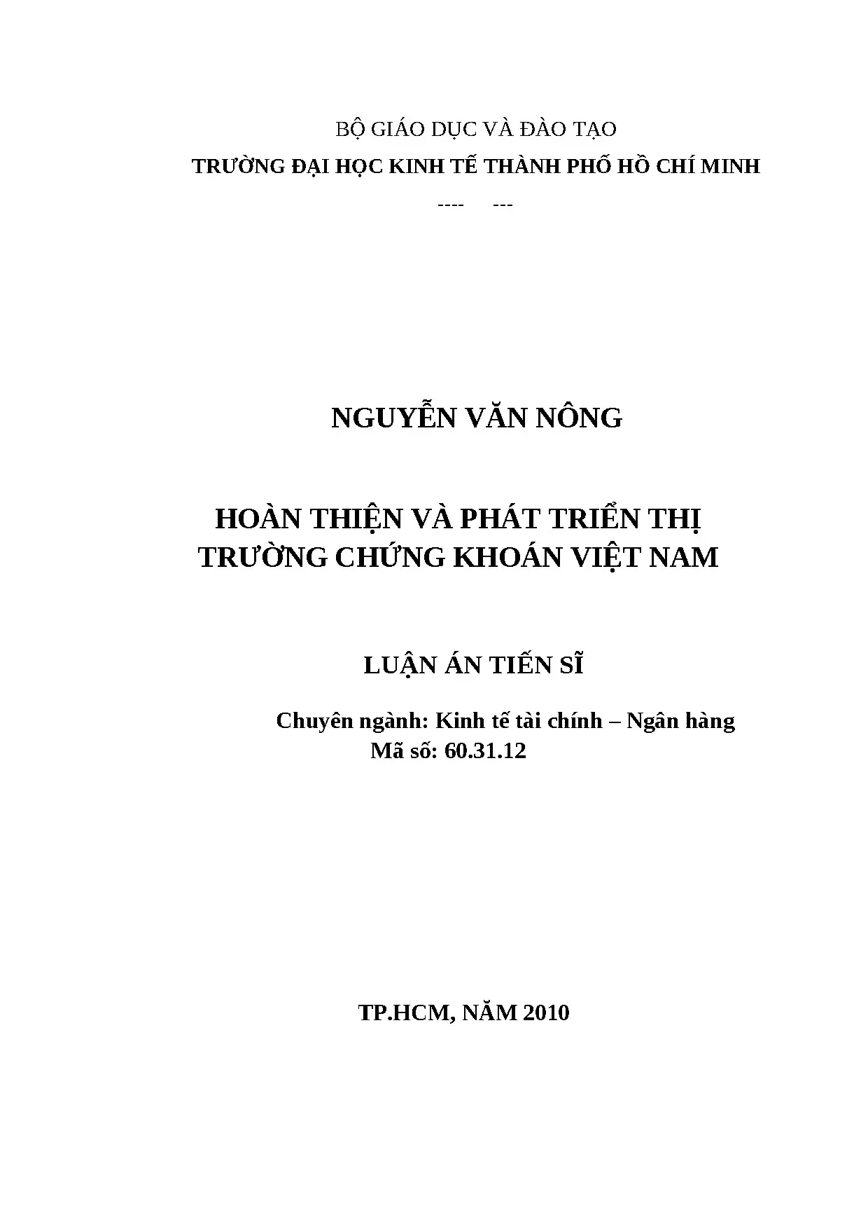 Hoàn thiện và phát triển thị trường chứng khoán việt nam luậ