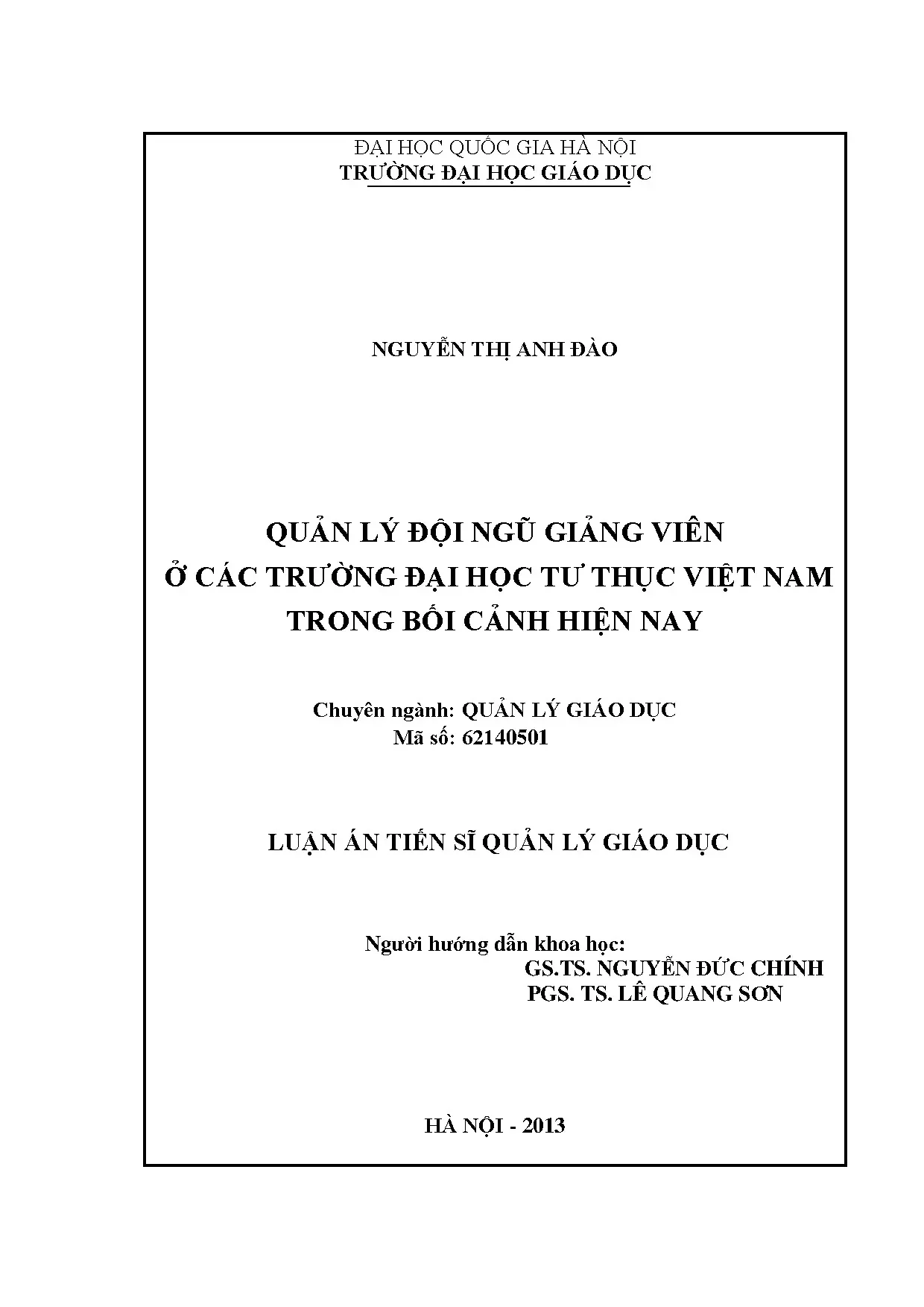 Luận văn thạc sĩ quản lý đội ngũ giảng viên ở các trường đại