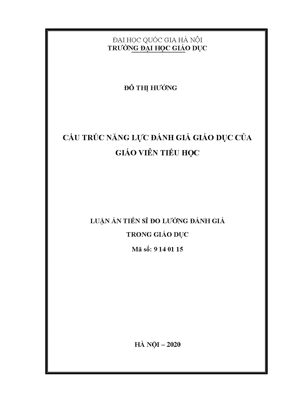 Cấu trúc năng lực đánh giá giáo dục của giáo viên tiểu học