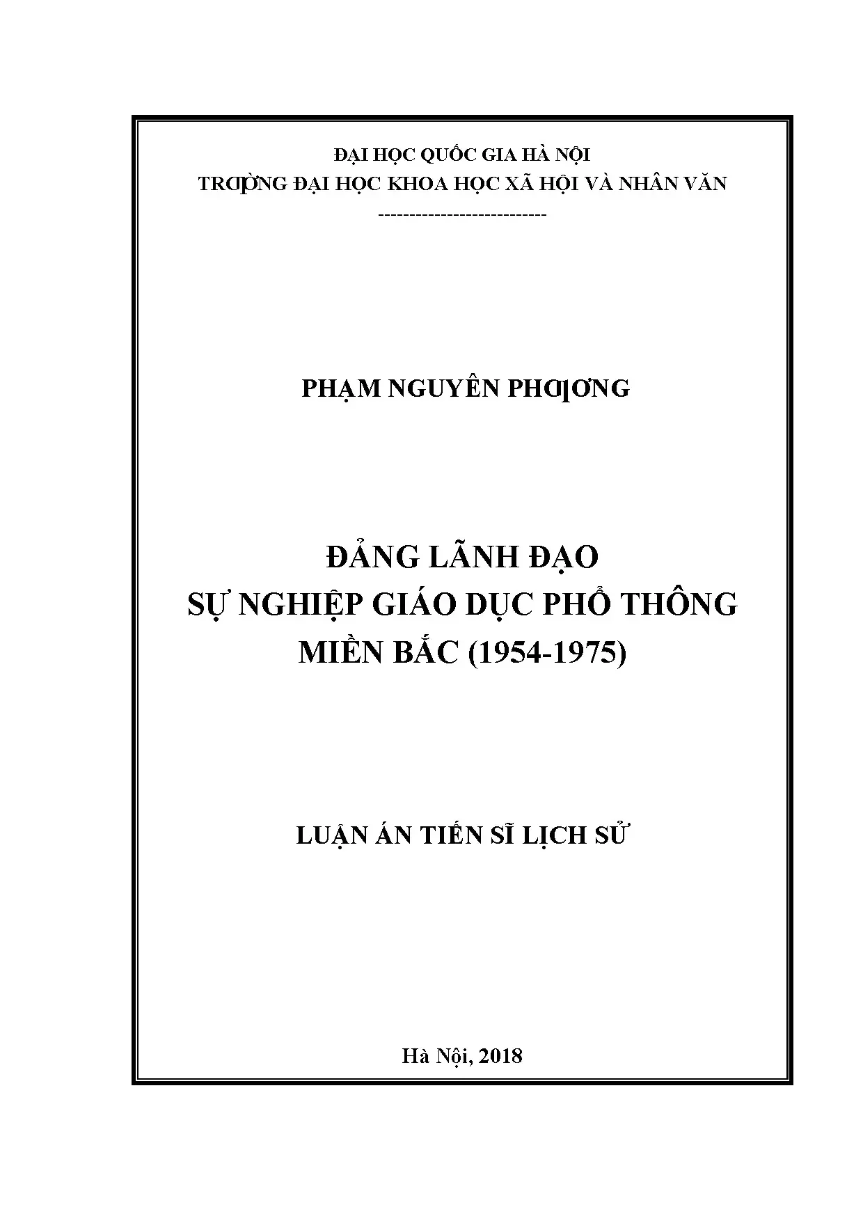 Luận án tiến sĩ đảng lãnh đạo sự nghiệp giáo dục phổ thông m