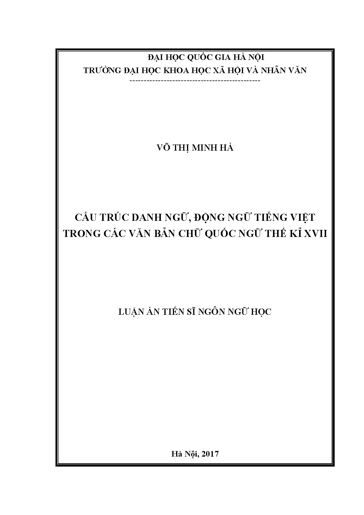 Luận án tiến sĩ cấu trúc danh ngữ động ngữ tiếng việt trong