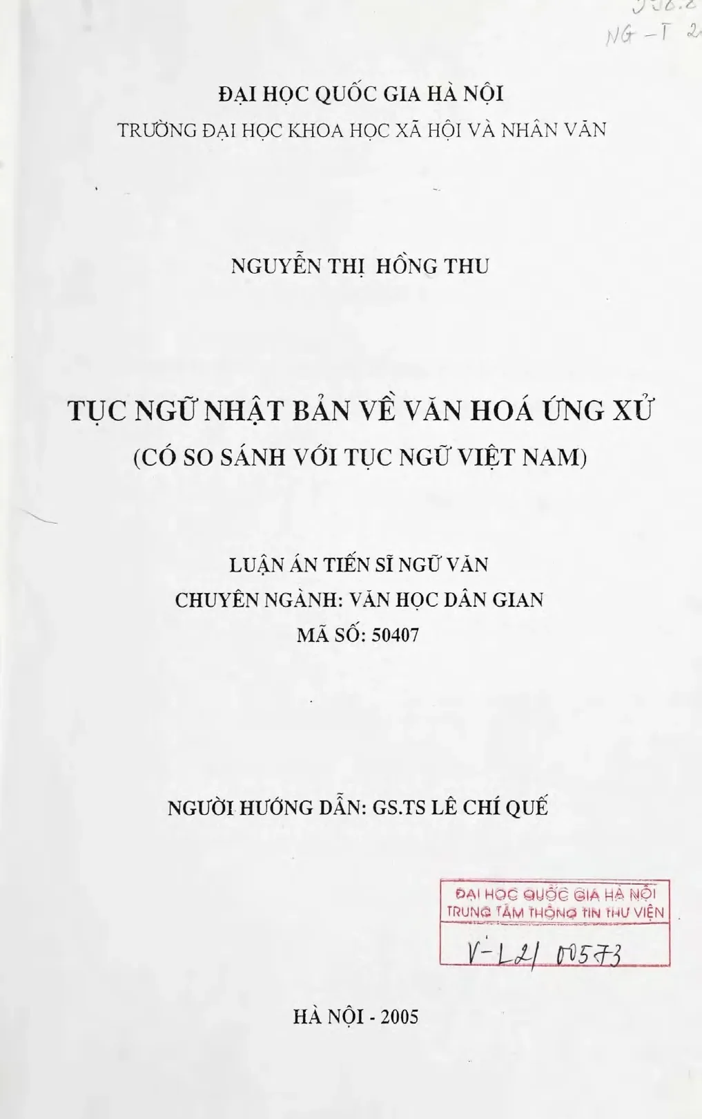 Luận án tiến sĩ tục ngữ nhật bản về văn hoá ứng xử có so sán