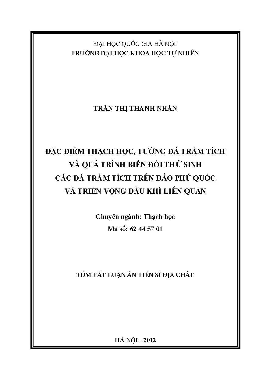 Thạch học, tướng đá trầm tích Phú Quốc và triển vọng dầu khí