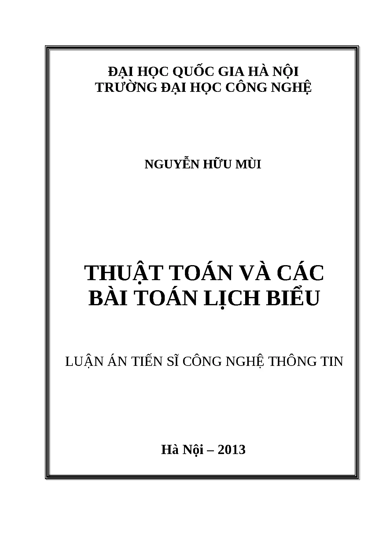 Thuật toán & bài toán lịch biểu Job Shop - Luận án TS CNTT