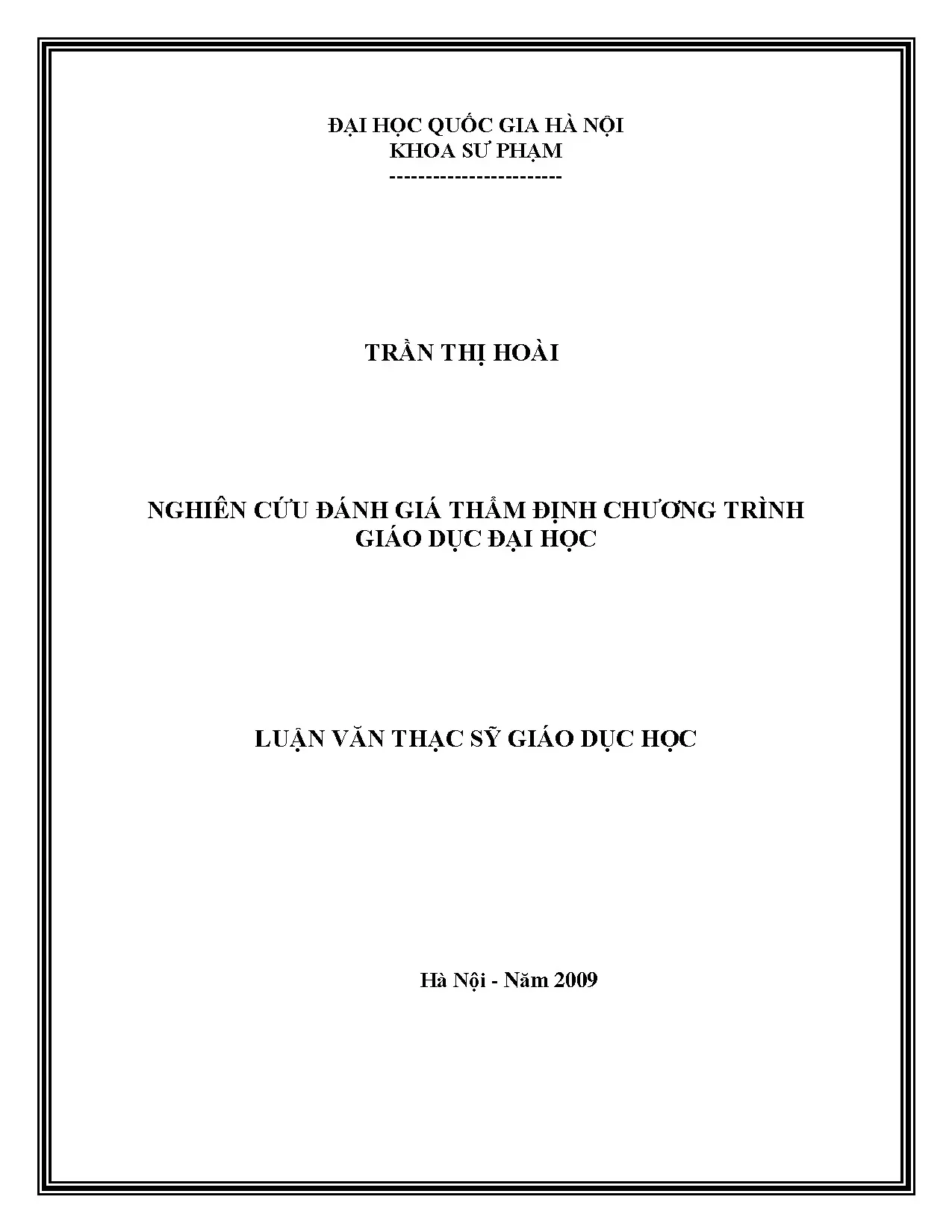 Luận án tiến sĩ nghiên cứu đánh giá thẩm định chương trình g
