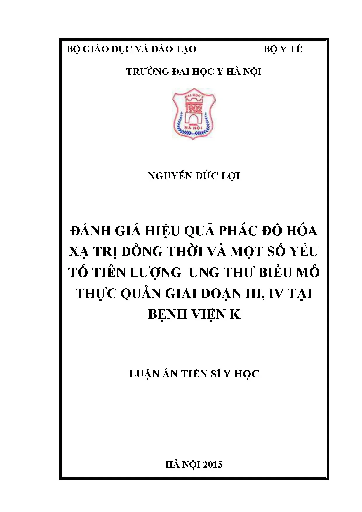 Hiệu quả HXT và tiên lượng ung thư thực quản giai đoạn III, IV