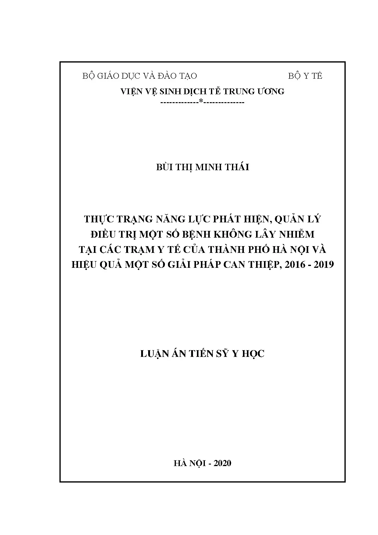 Năng lực phát hiện, quản lý BKLN tại Trạm Y tế Hà Nội