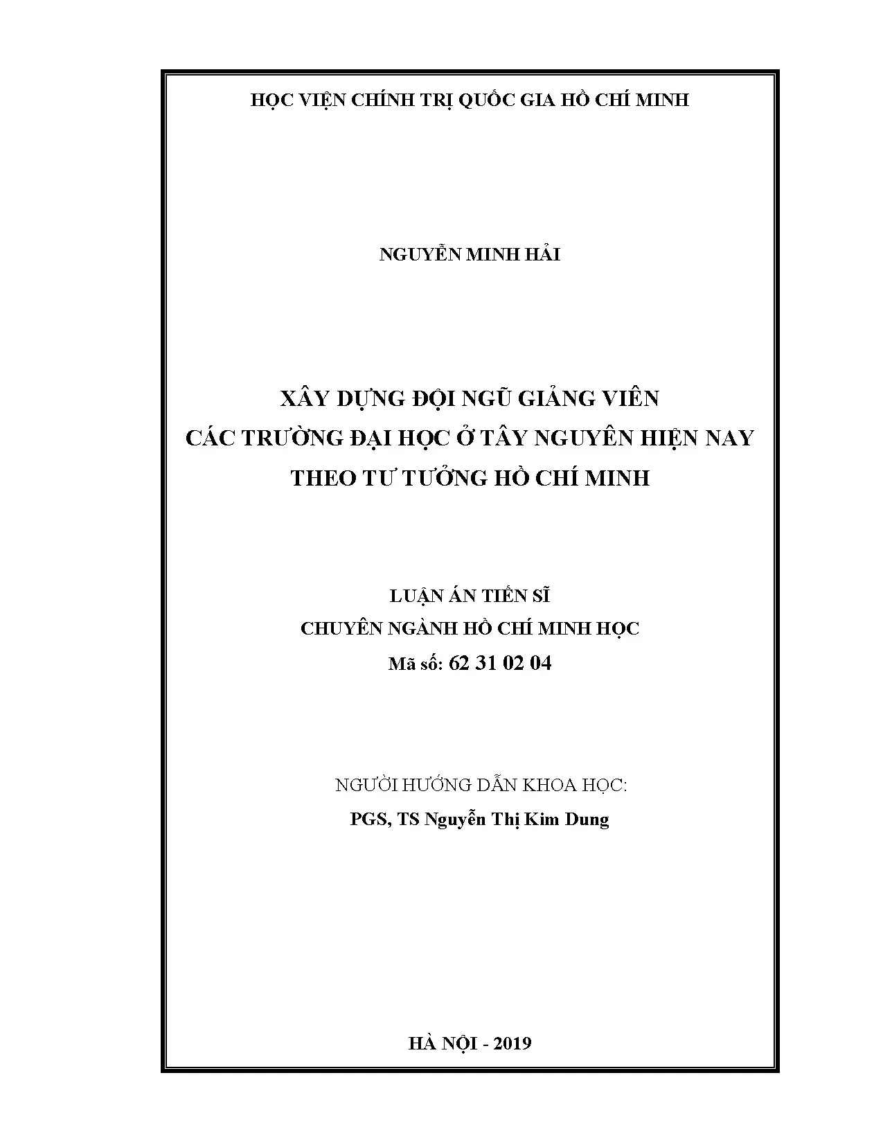 Xây dựng giảng viên ĐH Tây Nguyên theo tư tưởng Hồ Chí Minh