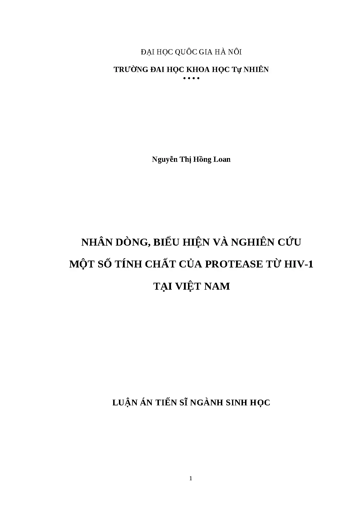 Nhân dòng biểu hiện và nghiên cứu một số tính chất của prote