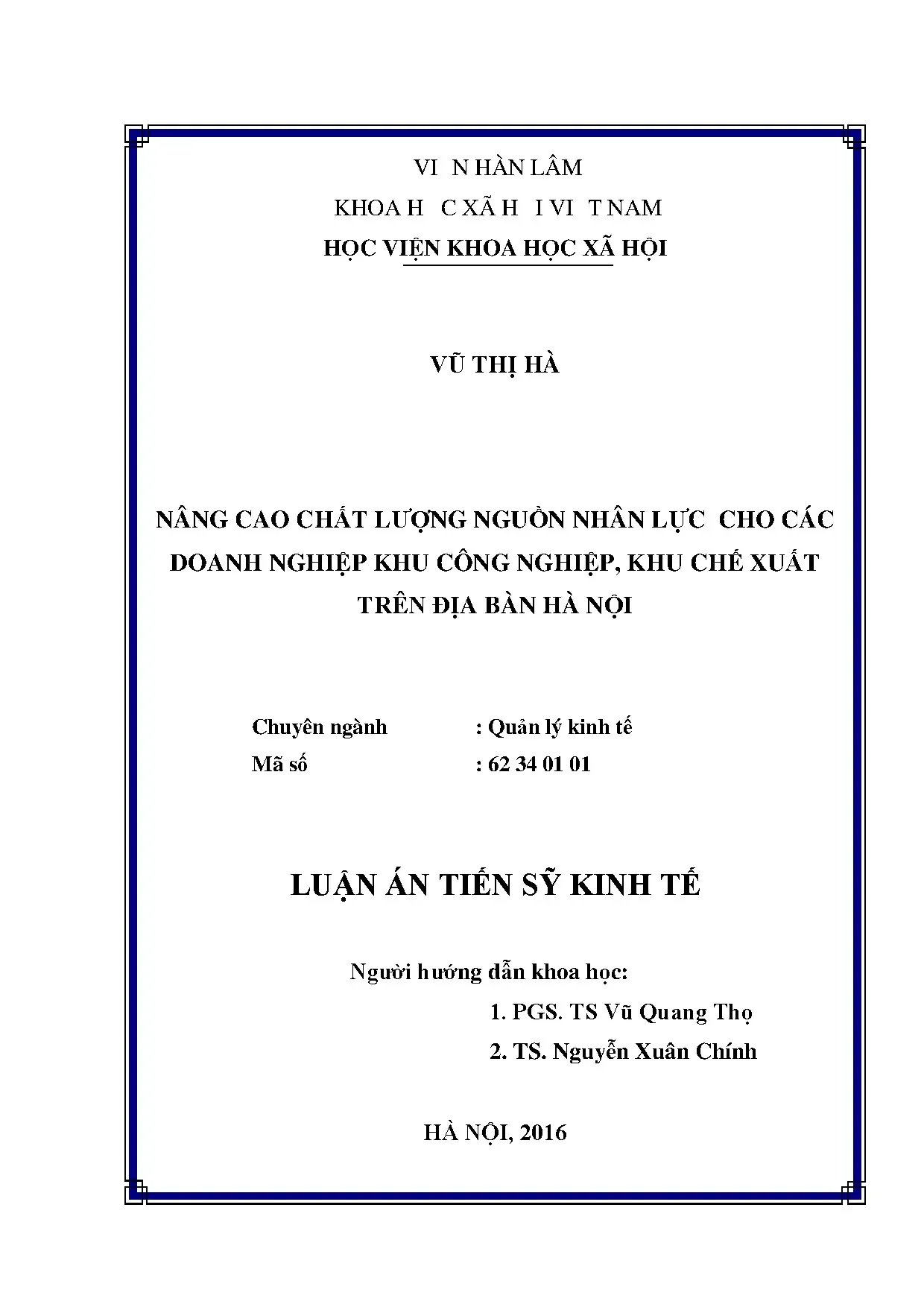 Nâng cao chất lượng nguồn nhân lực doanh nghiệp KCN, KCX Hà Nội