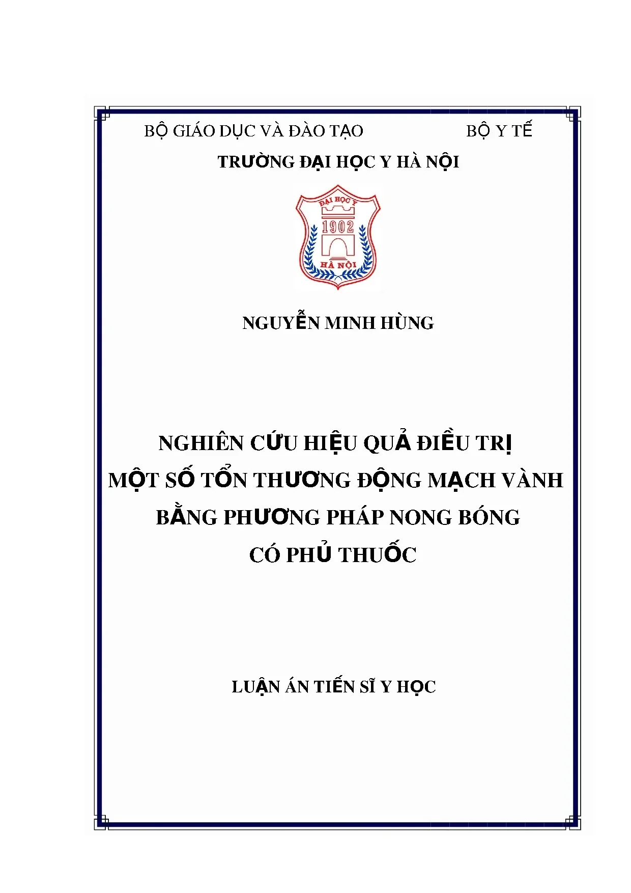 Nghiên cứu hiệu quả điều trị tổn thương động mạch vành