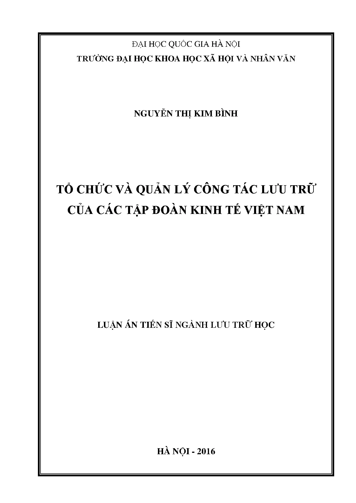 Tổ chức, quản lý lưu trữ tại tập đoàn kinh tế Việt Nam
