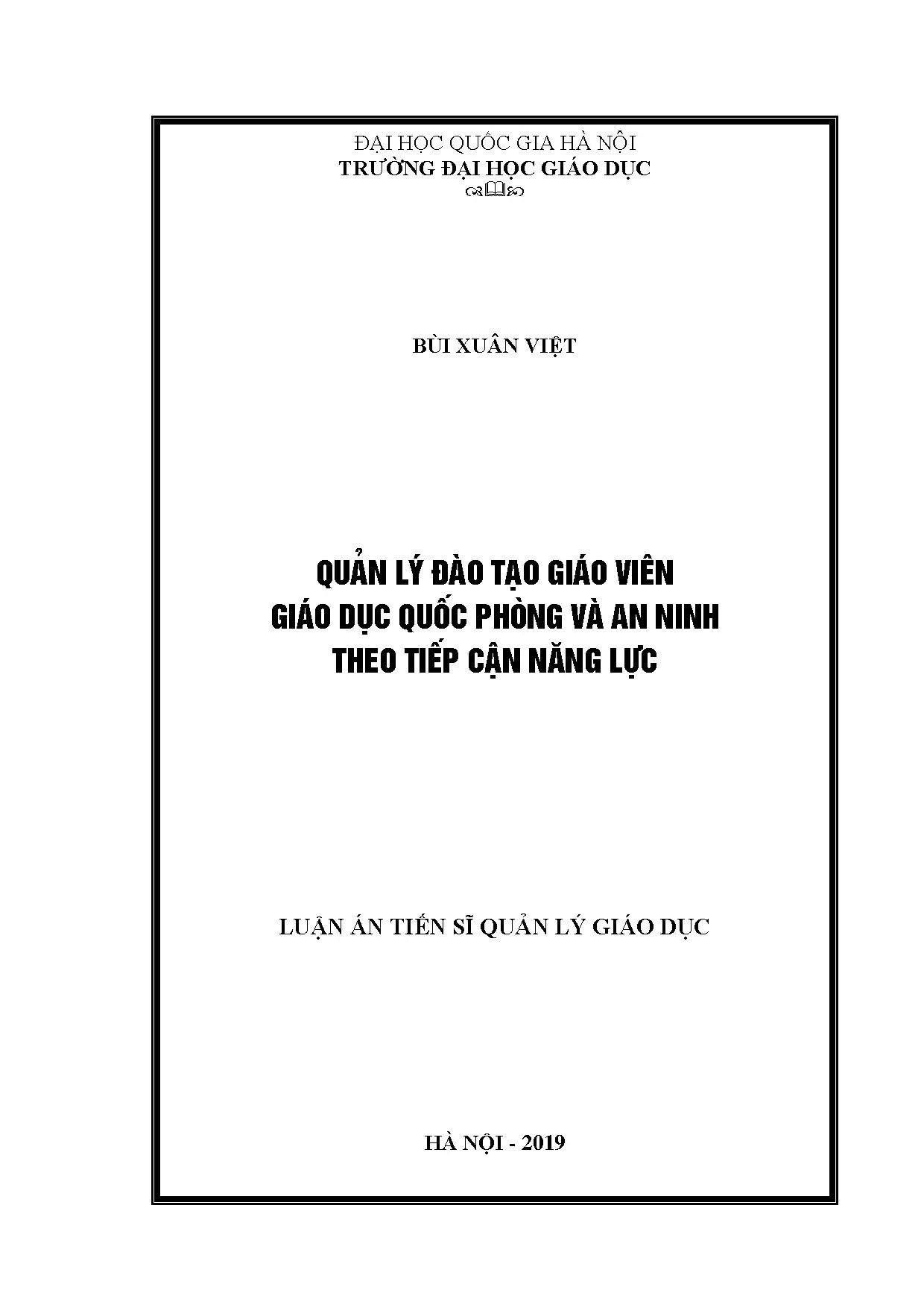 Luận án tiến sĩ quản lý đào tạo giáo viên giáo dục quốc phòn