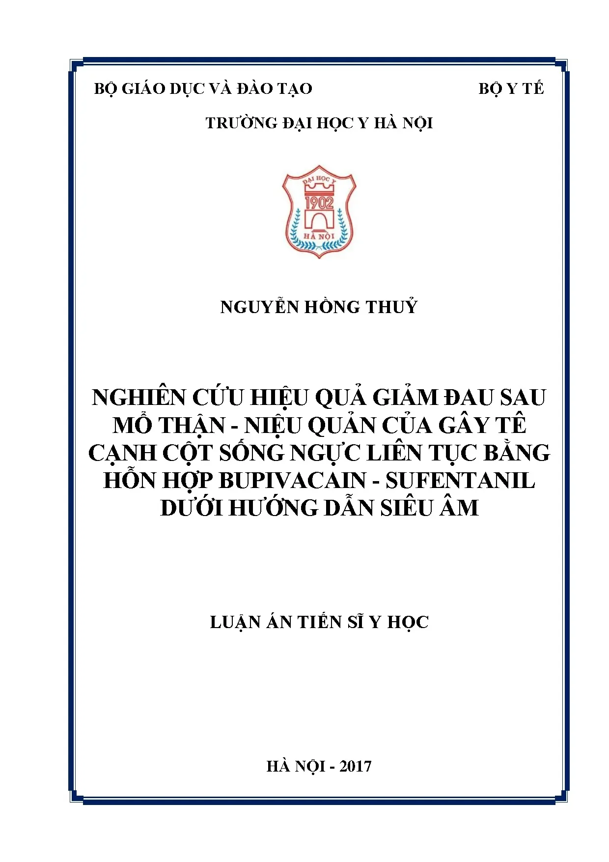 Nghiên cứu giảm đau sau mổ thận niệu quản: Gây tê cạnh cột sống ngực