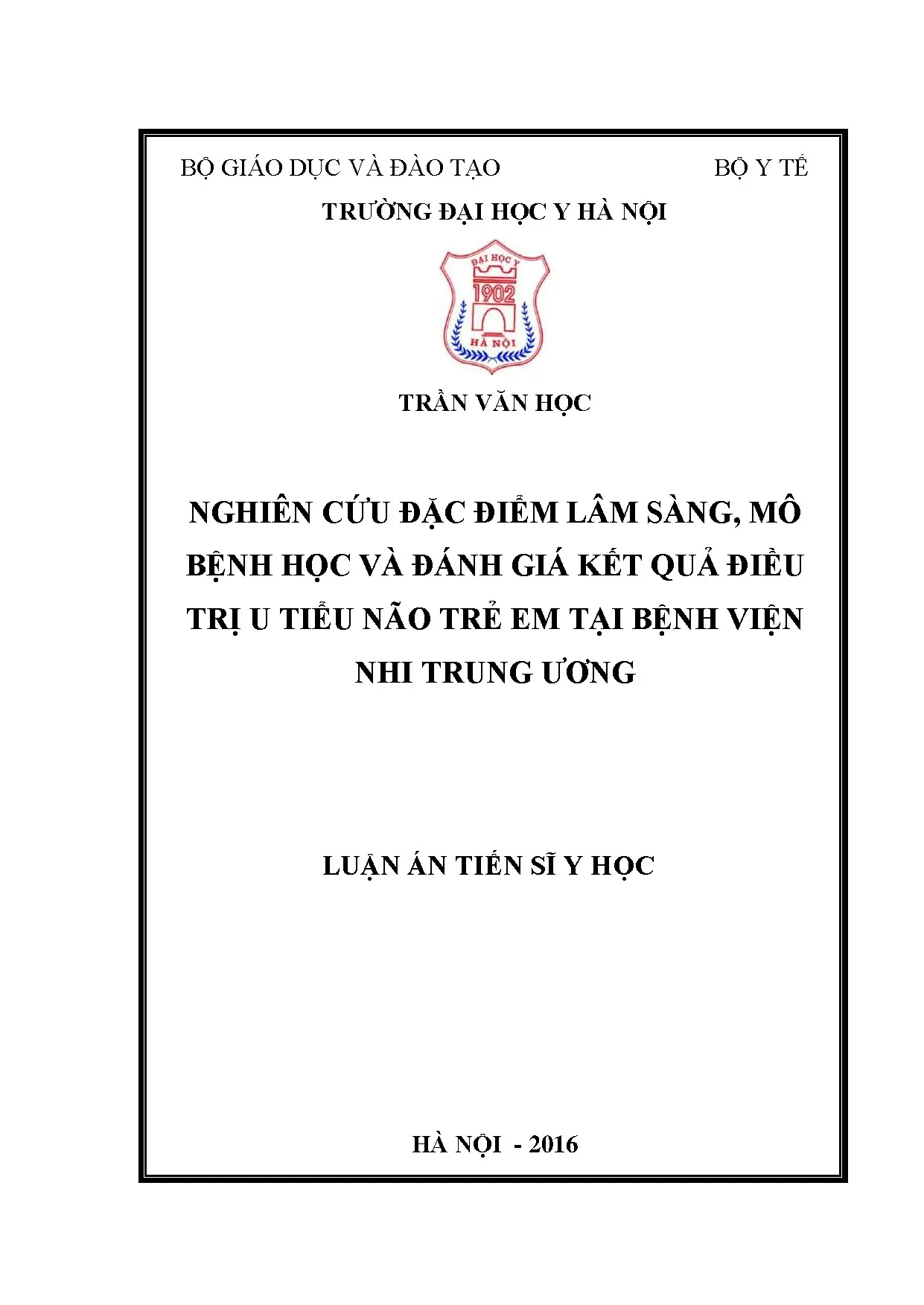 Đặc điểm lâm sàng, mô bệnh học và điều trị u tiểu não trẻ em