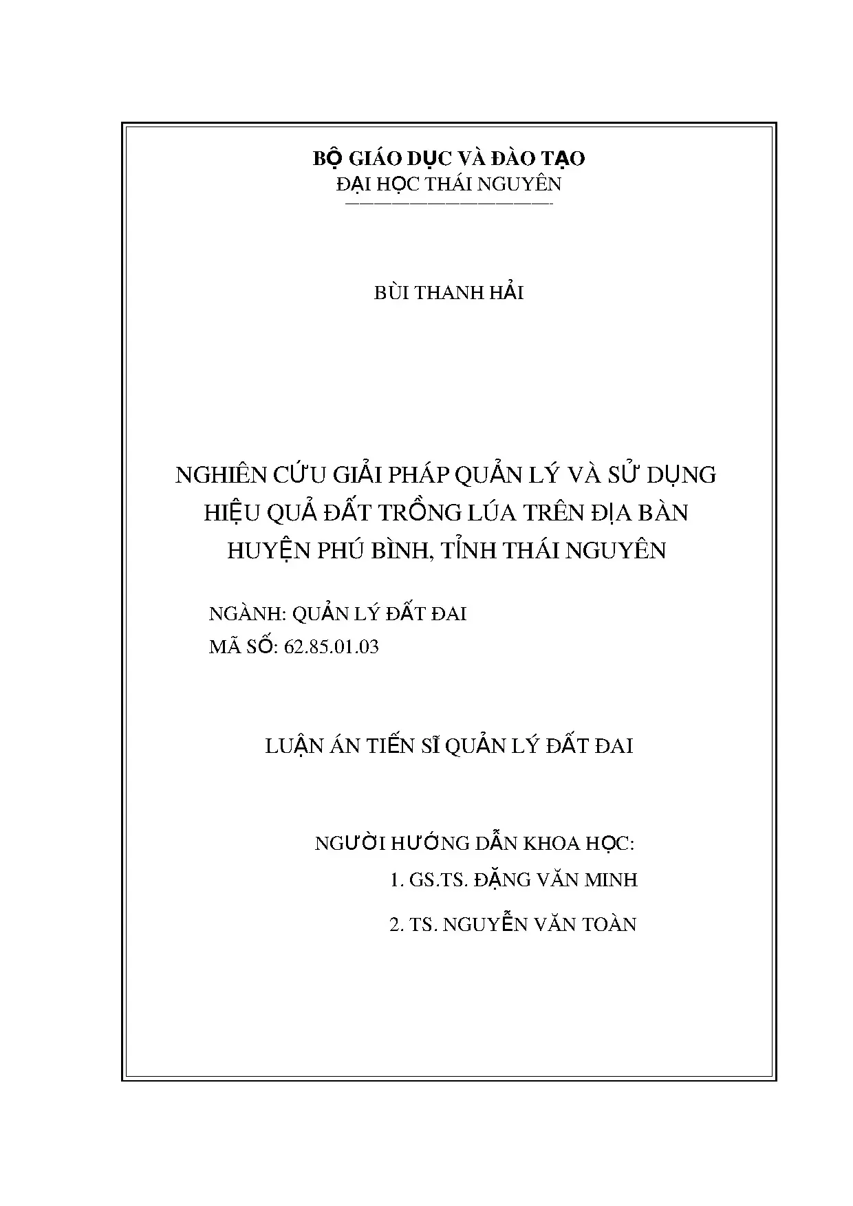 Giải pháp quản lý hiệu quả đất trồng lúa tại Phú Bình